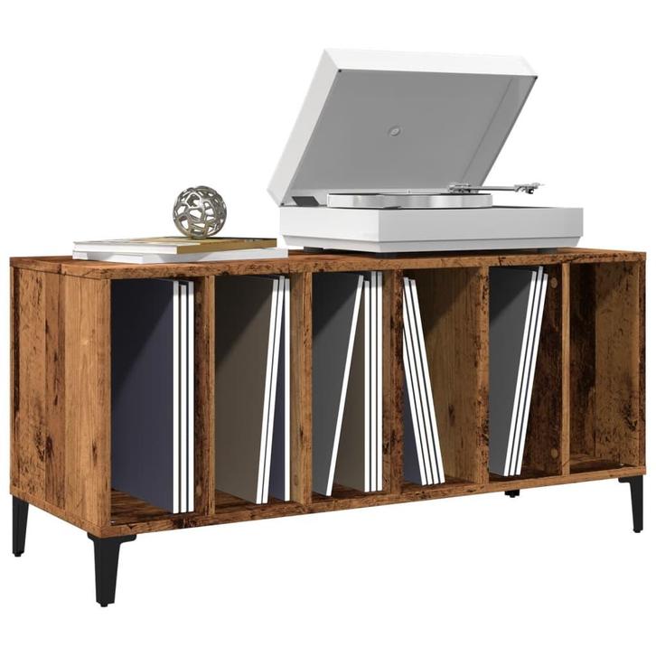 vidaXL Platenkast 100x38x48 cm bewerkt hout oud houtkleurig, Huis en Inrichting, Kasten | Overige, Nieuw, Verzenden