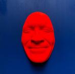Gregos (1972) - Fluo orange smile on blue background, Antiquités & Art, Art | Peinture | Moderne