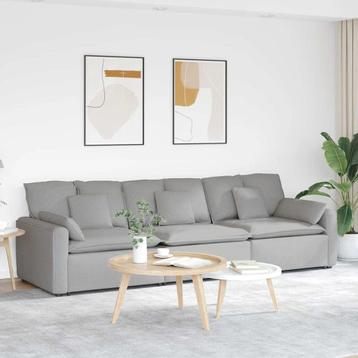 vidaXL Modulaire bank met kussens wolk grijs, Verzenden
