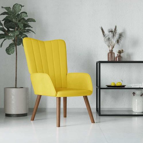 vidaXL Relaxstoel fluweel mosterdgeel, Huis en Inrichting, Fauteuils, Nieuw, Verzenden