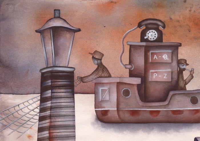 Eugene Ivanov - The Card Catalog, Antiek en Kunst, Kunst | Schilderijen | Modern