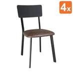 Stoelen | Kunstleer/Staal | Mokka | Zwart Frame | Indoor |, Verzenden, Nieuw in verpakking