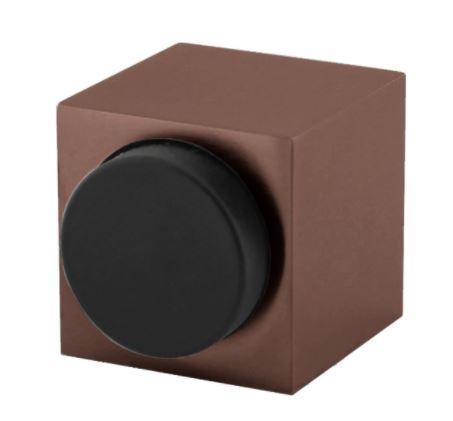 Olivari deurstop Cubo vierkant brons mat titaan PVD, Doe-het-zelf en Bouw, Hang- en Sluitwerk, Klink of Kruk, Nieuw, Overige materialen