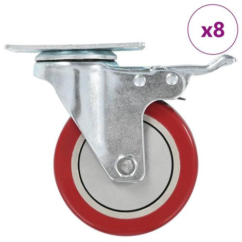 vidaXL Zwenkwielen 8 st 100 mm, Doe-het-zelf en Bouw, Overige Doe-Het-Zelf en Bouw, Nieuw, Verzenden