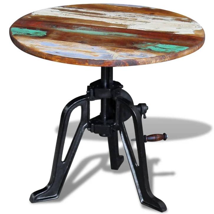 vidaXL Bijzettafel 60x(42-63) cm massief gerecycled hout en, Huis en Inrichting, Tafels | Bijzettafels, Nieuw, Verzenden