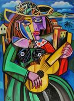Elena Khmeleva (1966) - Dame avec guitare, Antiquités & Art