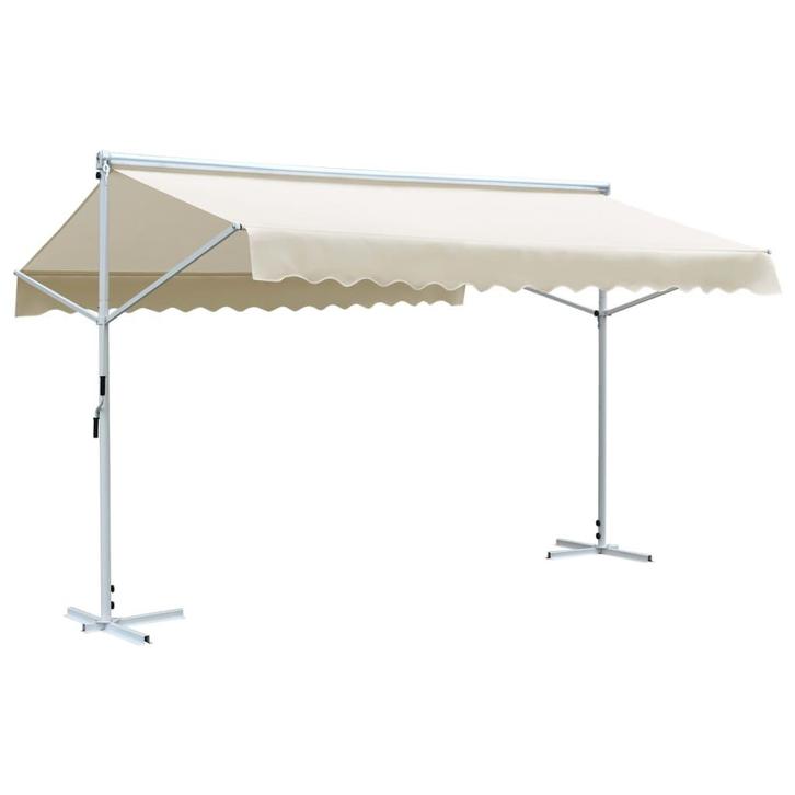 vidaXL Luifel vrijstaand 4x3 m crème, Tuin en Terras, Parasols, Nieuw, Verzenden