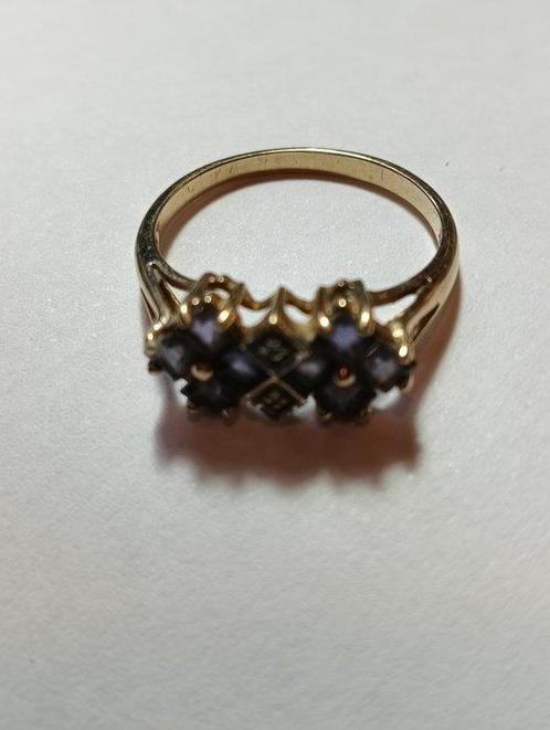 Zonder Minimumprijs - Ring Goud Tanzaniet - Diamant - Gouden, Handtassen en Accessoires, Ringen