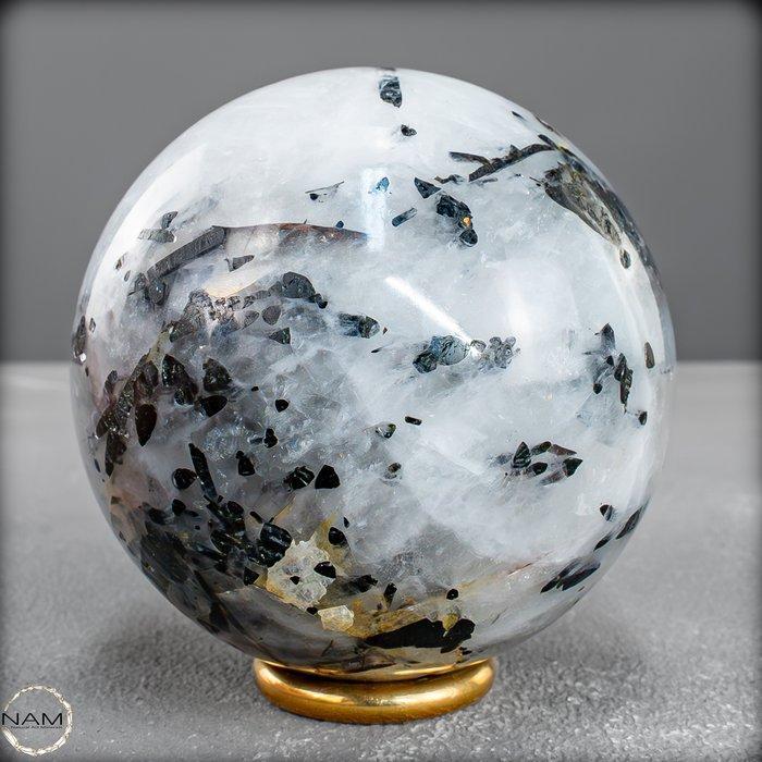 Exclusieve turmalin in quartz kogel – Een dans van licht en, Verzamelen, Mineralen en Fossielen
