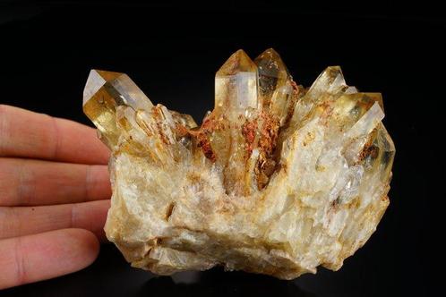 Natuurlijke CITRIEN-cluster met kathedraal-terminatie, Verzamelen, Mineralen en Fossielen