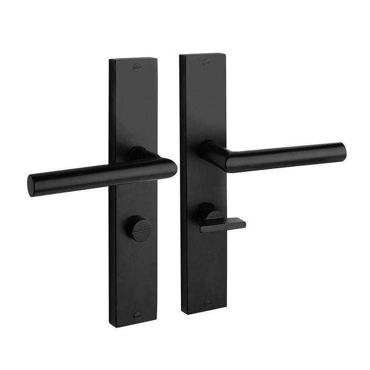 Geveerde Deurklink Ferro met schild en wc slot  55/8mm in..., Doe-het-zelf en Bouw, Hang- en Sluitwerk, Klink of Kruk, Nieuw, IJzer