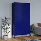 vidaXL Kledingkast 90x50x180 cm staal marineblauw, Huis en Inrichting, Kasten | Kleerkasten, Verzenden, Nieuw