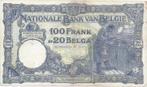 Belgique Belgie Pick 102 100 Francs 20 Belgas 05/10/1927, Postzegels en Munten, Verzenden, België