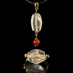 Oud-Romeins Ring en hanger met Romeins bergkristal- en