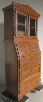 Secretaire - Eik, Glas, Koper - Tweedelig