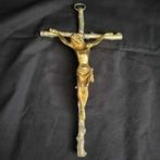 Crucifix - Messing - 1980-1990 - Kruisbeeld - 35 cm, Antiek en Kunst