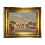 Theodor Ulrichsen (1905–1970) - Village Square Cityscape –