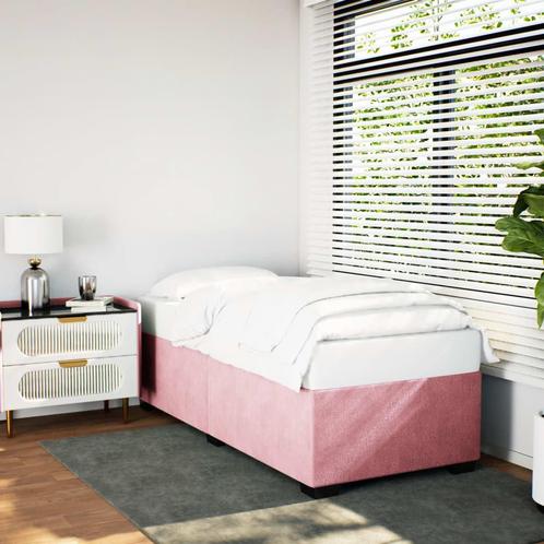 vidaXL Bedframe fluweel roze 90x200 cm, Huis en Inrichting, Slaapkamer | Bedden, Nieuw, Verzenden