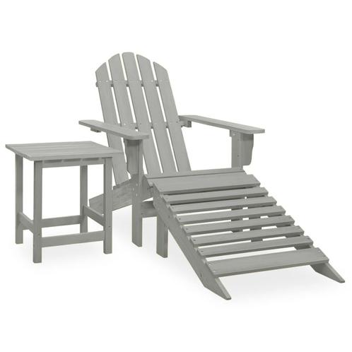vidaXL Tuinstoel Adirondack voetenbank tafel massief, Tuin en Terras, Tuinsets en Loungesets, Nieuw, Verzenden