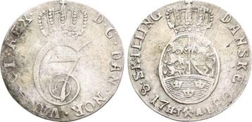8 Skilling Kongsberg 1780 Hiab Norwegen: Christian Vii, 1..., Verzenden