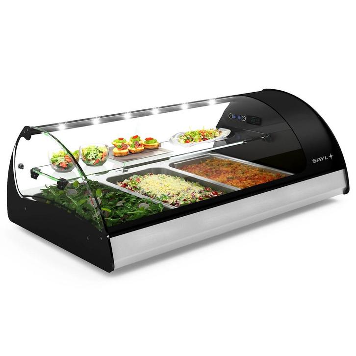 Tapasvitrine | SPLENDID | Zwart/RVS | 3x 1/1 GN | +2°C/+6°C, Zakelijke goederen, Horeca | Keukenapparatuur, Nieuw in verpakking