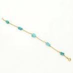 Armband - 14 karaat Geel goud - Turkoois, Handtassen en Accessoires, Nieuw