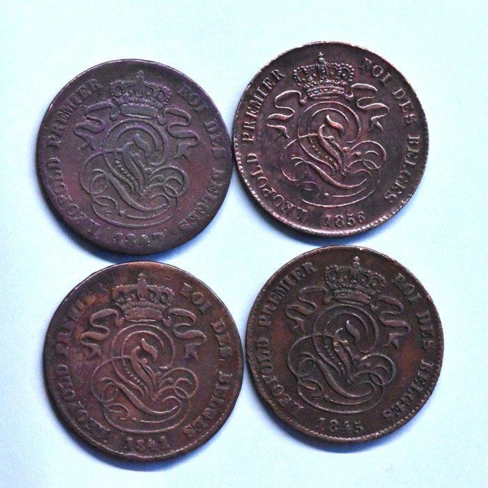 België. Leopold I. 2 Cent 1847 , 1856 , 1841 ( moeilijk ) en, Postzegels en Munten, Munten | Nederland