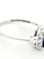 Bague - 18 carats Or blanc Saphir - Diamant, Bijoux, Sacs & Beauté