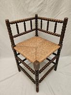 Stoel - Franse Bobbin Hoekstoel met Rieten Afwerking - Hout,, Antiek en Kunst
