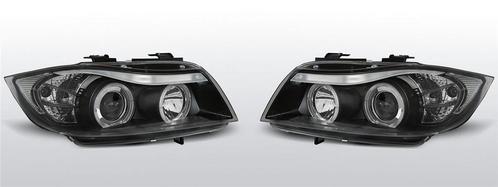 Zwarte Angel Eyes Koplampen voor BMW 3-Serie E90 en E91 2005, Auto-onderdelen, Verlichting, Nieuw, Verzenden