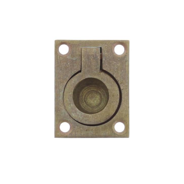 Luikring rechthoekig 65 x 49mm messing getrommeld, Doe-het-zelf en Bouw, Hang- en Sluitwerk, Overige typen, Nieuw, Koper of Messing