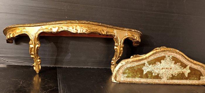 stile veneziano, foglio doro, 49 cm - Wandrek (2) - Hout, Antiek en Kunst, Antiek | Overige Antiek