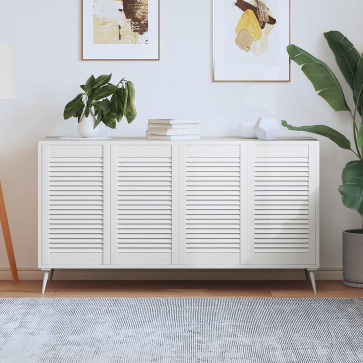 vidaXL Kastdeuren met lamellen 4 st 69x39,4 cm massief, Doe-het-zelf en Bouw, Hang- en Sluitwerk, Nieuw, Verzenden