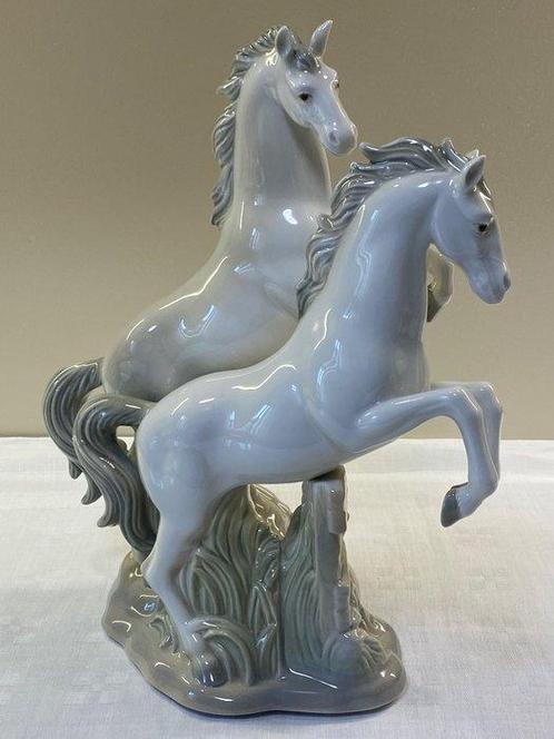 Porceval, Villamarchante - Paire de chevaux - Statuette -, Antiquités & Art, Antiquités | Verre & Cristal