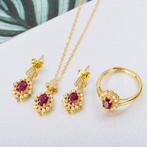 Zonder minimumprijs - 3-delige sieradenset - 18 karaat Geel