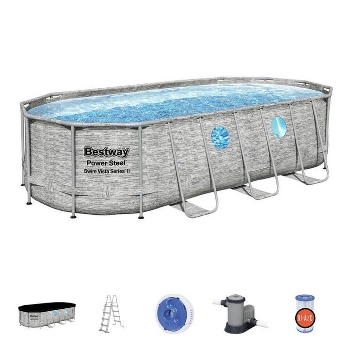 Bestway Power Steel Zwembad - Corrosiebestendig en Lekbes..., Jardin & Terrasse, Piscines, Enlèvement ou Envoi