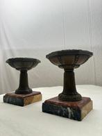 Standaard - Art Deco Brons en Marmeren Standaards met, Antiek en Kunst