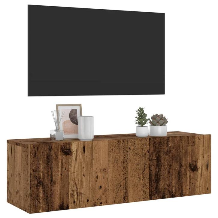 vidaXL Tv-wandmeubel 100x30x30 cm bewerkt hout oud, Huis en Inrichting, Kasten |Televisiemeubels, Nieuw, Verzenden