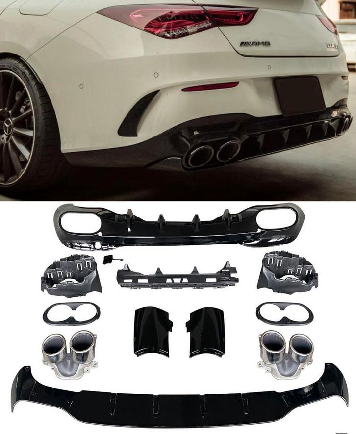 Geschikt voor Mercedes W118 CLA-Klasse Diffuser + uitlaatstu, Auto diversen, Auto-accessoires, Verzenden