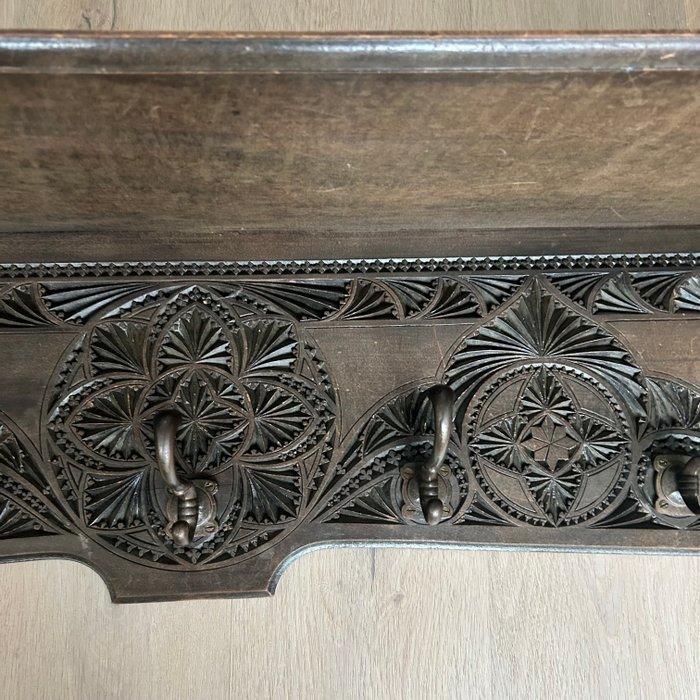 Kapstok - Hout - Antieke Friese kerfsnede, Antiquités & Art, Curiosités & Brocante