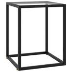 vidaXL Table basse Noir avec verre trempé 40x40x50 cm, Verzenden