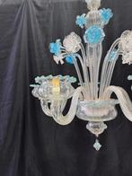 Lustre - bleu - Verre de Murano - 5 luci / 55 cm de diamètre, Antiek en Kunst
