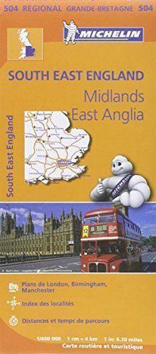 Carte Angleterre Sud-Est, Midlands, Est-Anglie Michelin ..., Boeken, Overige Boeken, Gelezen, Verzenden