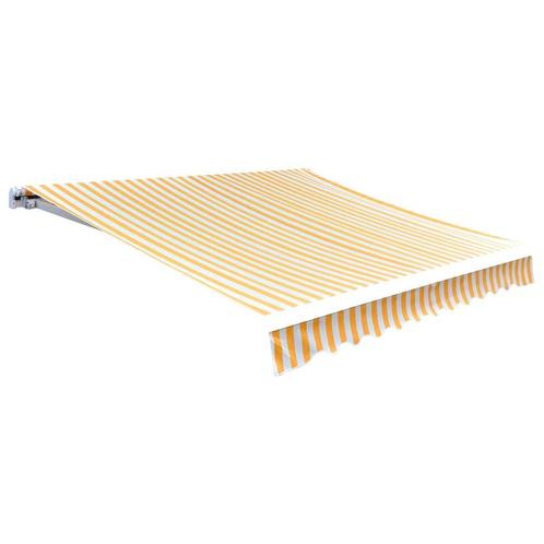 vidaXL Luifeldoek 3x2,5 m canvas zonnebloemgeel en wit, Tuin en Terras, Zonneschermen, Nieuw, Verzenden