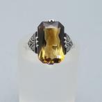 Argent, Art déco, Bruin/jaune Tourmaline (Testé) - Bague -