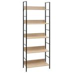 vidaXL Boekenkast 5 schappen 60x27,6x158,5 cm bewerkt hout, Verzenden, Nieuw