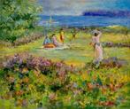 Scuola italiana (XX), Nei modi di Claude Monet - Passeggiata, Antiek en Kunst, Kunst | Schilderijen | Klassiek