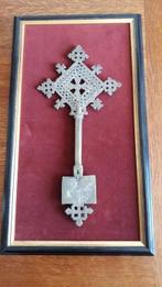 Kruis - Legering, Hout - 1950-1960 - Ingelijste Koptische
