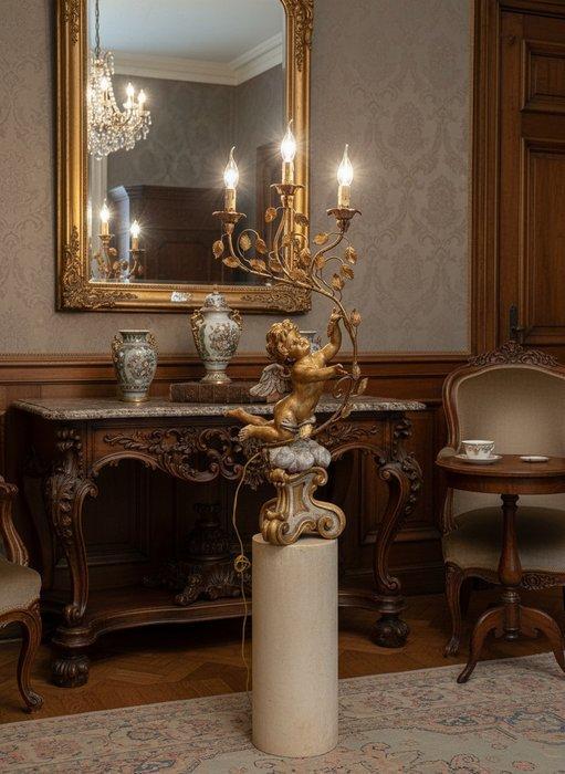 Tafellamp - Hout, Brons, IJzer, Messing, Antiquités & Art, Curiosités & Brocante