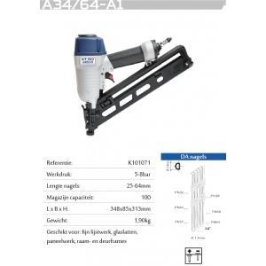 Kitpro basso a34/64 tacker nagelnietpistool op perslucht da, Bricolage & Construction, Outillage | Autres Machines